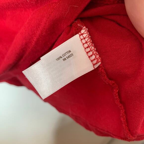 3/$20 Vintage Y2K Old Navy red American flag butterfly graphic logo tee SZ L - Picture 5 of 6